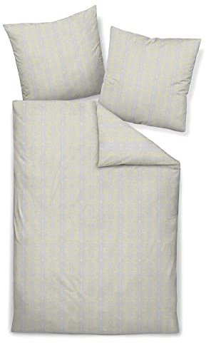 Janine Interlock-Jersey Bettwäsche Carmen S 155x220 cm + 80x80 cm Silber-gelb