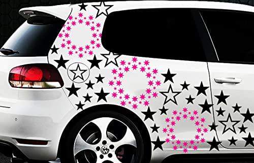 Generisch Set di 93 adesivi per auto a forma di stella, motivo floreale xxxbx