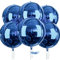 PartyWoo Luftballons Blau, 6 Stück Folienballons Marineblau, 22 Zoll Riesige 4D Folienballons Rund und Band, Luftballons Groß, Folienballons für Geburtstagsdeko, Hochzeitsdeko, Partydeko