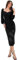 rosery paris Women Midi Bodycon Bishop Puff Sleeve One Piece Dress Causal Formal Partywear Office wear (UK, Alpha, S, Regular, Regular, Solid Black)
