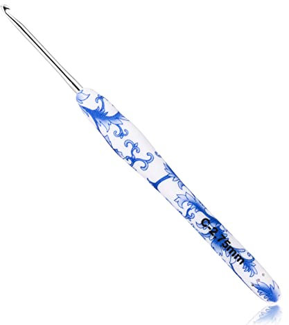BCMRUN Häkelnadeln, extra lang, mit weichem Griff, ergonomische Gummigriffe, Anfänger, Häkelliebhaber, Stricken, Weben, Garn, Bastelsets (2,75 mm - 12), Blau (China Flower Hooks 02)