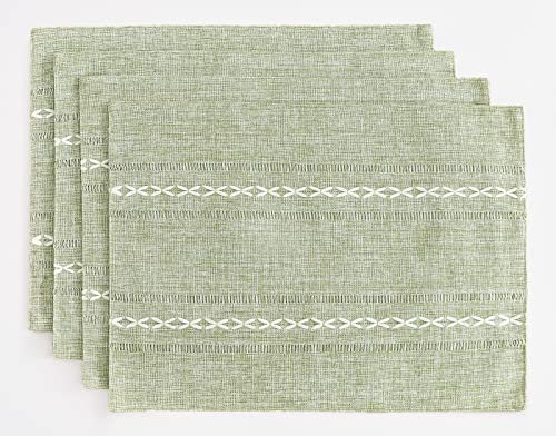 Wracra Tischset 4er Set, Tischsets Abwaschbar 30 x 45 cm, Platzset Waschmaschinenfest Salbei Grün Stoff, Baumwolle Leinen Tischsets Platzsets für Tisch, Küche, Essen (Salbei Grün)