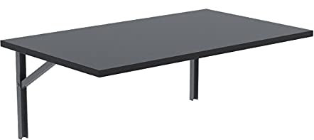 AKKE Wandklapptisch für Küche Zimmer Wohnzimmer Kinderzimmer 60 cm x 50 cm, Wandtisch klappbar, Klappbarer Wandtisch Küchentisch Kindertisch, Klapptisch Klappschreibtisch Küche Schwarz
