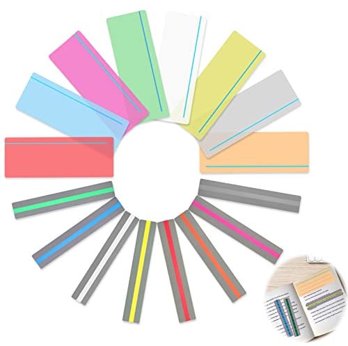 16PCS Reading Tracking Ruler Overlays for Reading Dyslexia Reading Rulers for Dyslexia Bookmark 8 Colors Overlay Dyslexia Reading Overlays Guided Reading Strips Small&Large Models with Horizontal Line