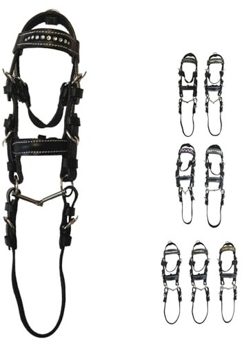 NETPROSHOP Dekotrense Leder Schlüsselanhänger Minitrense Länge ca. 14 cm Mini Trense, Auswahl:Strass