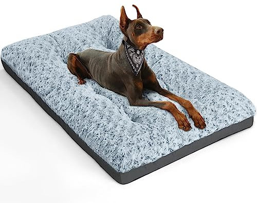 POCBLUE Lits pour Chiens pour Cages (Taille XL (106,7 x 71,1 cm), Gris foncé