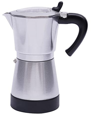Lightakai - Espressokocher, 300ml, 480W Elektrischer Espresso-Kocher mit Basis Kaffeemaschine aus Aluminium Für Familien, Cafés, Büros, Reisen usw - Geeignet Für 1-6 Personen (Silber)