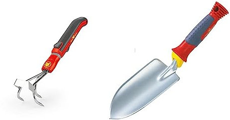 WOLF Garten - Multi-Star Minis Jätegrubber inkl. Stiel LB-M/ZM 015; Arbeitsbreite: 7cm; 71AIE002650, Rot Blumenkelle LU-2K; 2915000