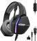 Oniverse Gaming-Headset PS5 PS4 Switch Xbox PC Mac mit verstellbarem Mikrofon, LED, Lautsprecher 50 mm, Ohrpolster aus atmungsaktivem Stoff – kabelgebundenes Gaming-Headset Nebula (Infinite