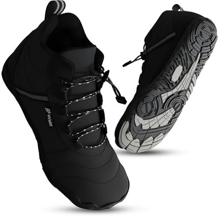 WeWee® Barfußschuhe Winter Damen & Herren [35-47] für freie Füße iauch m Herbst I Plüsch gefütterte Minimalschuhe für warme Füße I Breite Zehenbox Schuhe