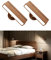 DetarZinLED Lot de 2 Lampe Murale Sans Fil Rechargeable USB,Applique Murale Intérieure Bois,Réglage de La Luminosité Applique Murale Sans Fil Chambre,Lampe de Chevet Murale Tactile,lampe sans fil