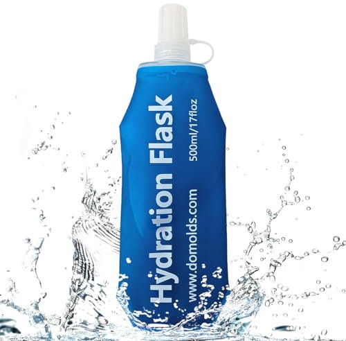 TXSN 500ml Soft Flask, Hydration Flask Foldable Water Bottle for Hydration Pack Vest and More, Blue
