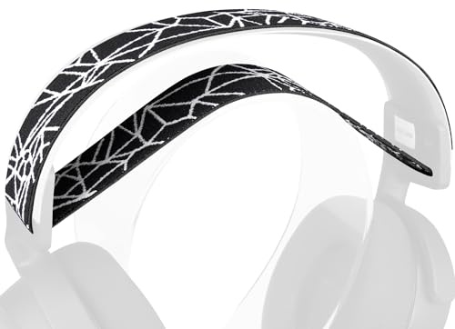 SOULWIT Flexible Fabric Replacement Headband for SteelSeries Arctis 7/7+/7X/7P/7P+/9/9X/Pro/Prime Gaming Headset, Headphones Replacement Band, Headstrap Head Cushion Pad Repair Part - White Line