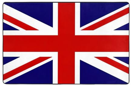 OPSREY Tappeto con stampa bandiera del Regno Unito, tappeto morbido, antiscivolo, tappeto decorativo per interni