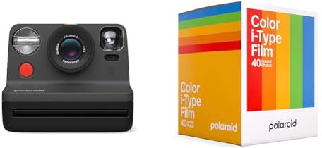 Polaroid Now Gen 2 Sofortbildkamera - Schwarz, Keine Filme & Color Film für i-Type - x40 Filmpaket