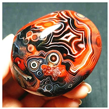 ICXLPMC Haussammlung for 130–150 g Madagaskar natürlicher Sardonyx-Achat-Kristall, Trommelstein, Seidenachat-Exemplar, poliertes Dekor, Rohe Steine ​​und Mineralien(Size:One Size)