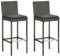 Willood Garten-Barhocker mit Kissen 2 STK. Grau Poly Rattan