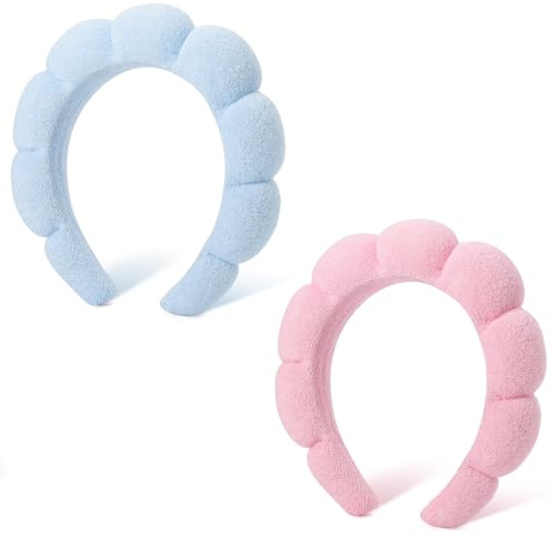 DRESHOW Spa-Stirnband für Damen Schwamm-Stirnband zum Waschen des Gesichts Wolken weiches Frottee-Stirnband für Makeup und Hautpflege