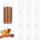 Fzcyuoo 10 Pcs Travel Mini Salt Shaker, Clear Plastic Kitchen Seasoning Spice Jars Salt Pot with Lid for Home, Camping, Picnics, Lunch Boxes