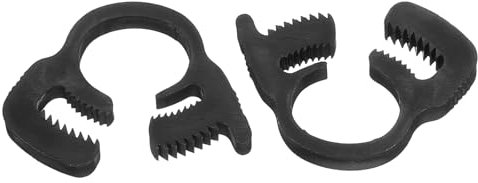 sourcing map 2 Pcs Adjustable Double Snap Grip Hose Clamps Plastic 9.1-9.6 Mm/0.36-0.38 Inches Inner Dia Adjustable Several Ratcheting Tubing Clamp for Home, Black