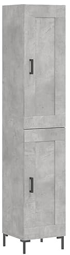 Annlera Buffet - Armoire haute - Armoire d'appoint - Armoire sur pied - Armoire de rangement pratique - Meuble moderne pour salon - Gris béton - 34,5 x 34 x 180 cm