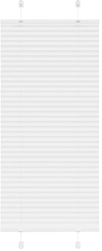 vidaXL Plissee Weiß 55x150 cm Stoffbreite 54,4 cm Polyester, Faltrollo, Klemmfix, Plisseerollo, Jalousie, Rollo, Plisseerollo für Fenster