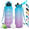 Gourde Grande 1.5L, Bouteille de Motivation, Gourde Marqueur de Temps, Étanche & Réutilisable, Gourde Sport avec Filtre, Gourde Motivation pour Adulte, Cyclisme, Bureau, l'école, Camping, Yoga