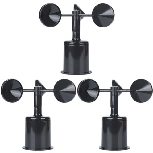 Yardwe 3st Windsäcke Gehäuse Für Windrichtungsanzeiger Turbine Windanemometer Zubehör Für Shell-windanzeiger Windmesser Windmesser Windanzeigerteil Markise Windspiele Im Freien Abs Black