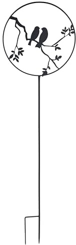 Louis Moulin Gartendekoration zum Einpflanzen von Vögeln, 122 cm, Schnittmuster aus Metall, Epoxidfarbe, UV- und frostbeständig, ideal für Garten, Terrasse und Beet