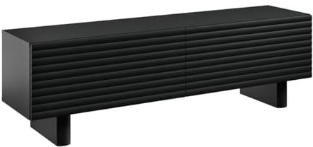 Vente-unique - Meuble TV avec 2 Portes en MDF - 150cm - Noir - LUDIMA