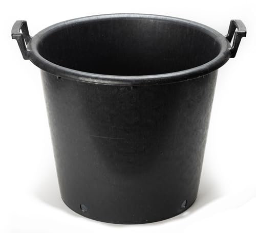 EarlyGrow 2-Pack 50L Heavy Duty Plant Pots Plastic Planters Large Container Bucket with Handles for Outdoor Garden Plants, Potatoes, Flowers, Vegetables & Trees