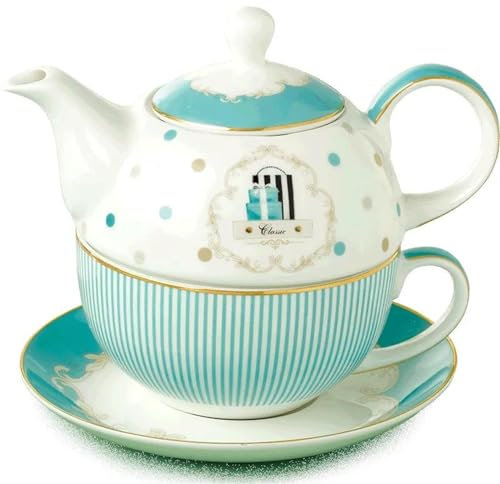 Teekannen und Kaffeegeschirr Reise-Teeset Britisches Kreatives Keramik-Teekannen-Set Für Eine Kaffeetasse Topf-Set Tee-Set Mit Filterloch Teeservice(B)