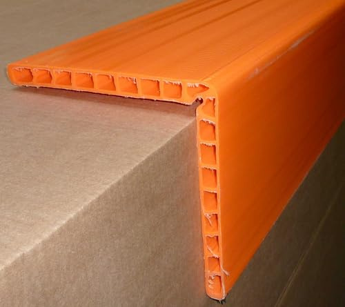 Kantenschutzwinkel 190x190x19mm PE Kunststoff Doppelstegplatte Hohlkammerprofil Ladungssicherung Kantenschutz Kantenschoner für Spanngurte LKW Beton Ziegel Poroton Bau - 30cm bis 120cm Länge (60 cm)
