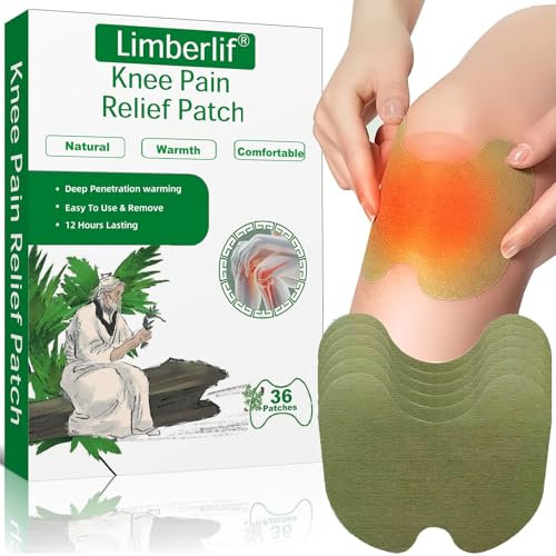 Pain Relief Patch, 36 Stück Knie Schmerzlinderung Patch, Wermut Herbal Knee Patch, Knie Aufkleber Selbstklebende Wärmepflaster für Knie Nacken Schulter