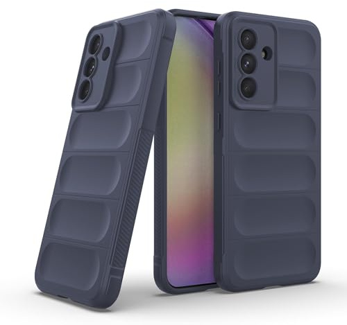 LBH Handyhülle für Samsung Galaxy A36 5G Schutzhülle Case Cover Bumper Anti-Schock Stoßabsorbierende Hülle Robust Stoßfest Kratzfest rutschfest Softgrip Griffzonen GripLine Blau