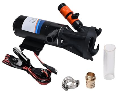 TOPINCN RV Macerator Pump, Self Priming Sewage Pump for RV Macerator, 3 Inch Water Inlet Double Four Leaf Blade 45L DC Electric Sewage Pump Waste Macerator Pump RV Macerator Pump Kit (12V)