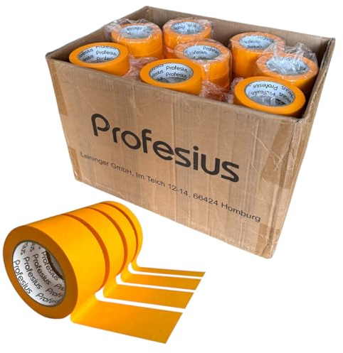 Profesius 20 Rollen Goldband 50m pro Rolle Abdeckband Klebeband Malerband Washi Tape | Präzise Farbkanten beim Streichen und Lackieren - Rückstandsfrei entfernbar (30mm x 50m)