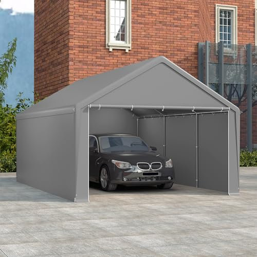 Suusolny Tente de rangement, abri de jardin, abri de jardin, résistant à l'hiver, avec toit, résistant aux UV, pergola en plein air, avec parois latérales amovibles, tente de pâturage, tente à vélo