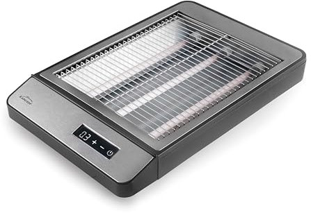 Lacor - 69415 - Tostadora digital Practic, 1000 W, 6 niveles de potencia, 3 resistencias, Bandeja recogemigas, Aviso acústico, Pantalla digital, Acero inoxidable