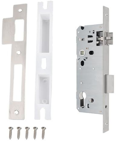 ACESOME Cerradura de marco tubular, cerradura empotrable de aluminio, cerradura de puerta de entrada, cerradura para puerta de jardín, cerradura empotrable para puerta interior (50MM diámetro del