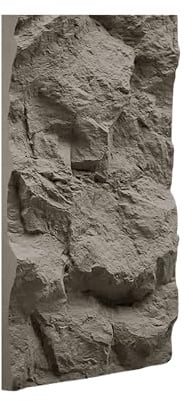 IZODEKOR PU Paneele Wand Steinoptik 60x120 cm | 5cm Dick | 3D Wandpaneele Schwarz | Steinoptik Wandverkleidung Innen | PU Paneele in Naturstein | DARK GREY