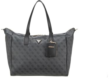 GUESS Schultertasche Reisetasche Latona Travel Carryon Tote Coal Logo dunkelgrau