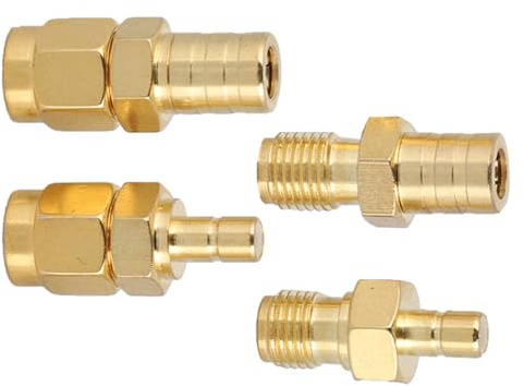 Yechiry RF-Adapter-Konverter-Set aus Langlebigem, Vernickeltem Messing für DAB-Autoradioantenne, 4 Arten von SMB-zu-SMA-Adaptern für Antennen, Radioscanner, 1000-fache Steckerhaltbarkeit