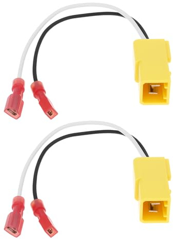 YINETTECH 1 Pair 2-Pin Car Speaker Adaptor Cable Plug Harness Compatible with Alfa Romeo 156 164 Compatible with Fiat Brava Bravo