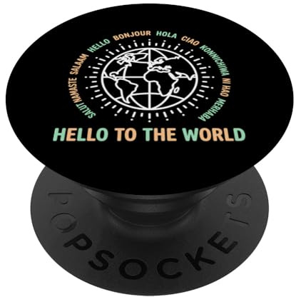Hallo an die Welt Global Unity Travel Enthusiast Traveler PopSockets Klebender PopGrip