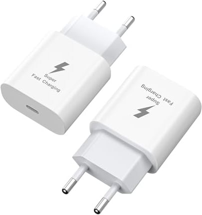 25W USB C Ladegerät Schnellladegerät für Samsung Galaxy (2er-Pack Weiß) | für Samsung Galaxy A17/5G A56/5G A55/5G A36/5G A26/5G S26 S25 S24 S23 S22 S21 Plus/FE/Ultra A16/5G A15/5G A54/5G