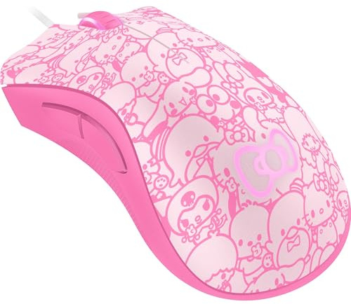 Razer DeathAdder Essential Gaming Mouse - Sensore ottico 6400 DPI, 5 pulsanti programmabili, interruttori meccanici, impugnature laterali in gomma - Hello Kitty and Friends Edition