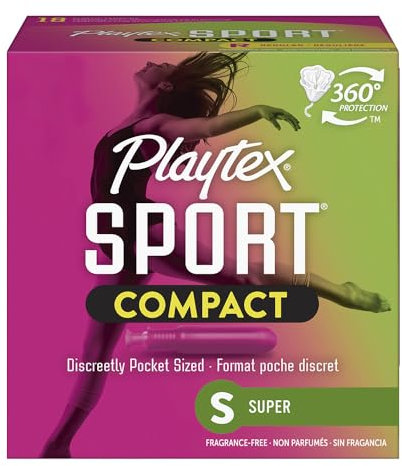 Playtex sport Tampons con tecnologia Flex-Fit, super, Unscented – 18 count (confezione da 2)