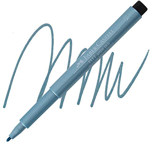 FABER-CASTELL Stylo feutre à encre de chine pigmentée PITT artist pen 1,5 mm Bleu Métal