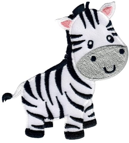 PatchMommy Zebra Patch Aufnäher Applikation zum Aufbügeln Bügelbild - für Kleidung Jeans Jacken Kinder Baby